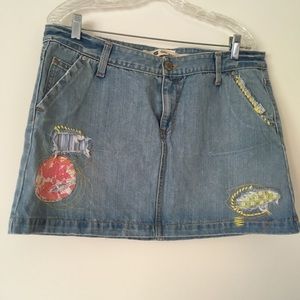 Denim mini skirt
